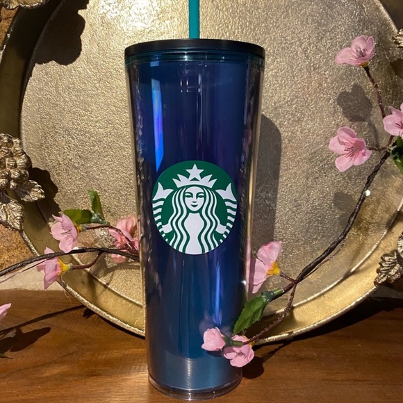 Starbucks 2021 Limited Release Ombre Blue Iridescent Tumbler Cold Cup Venti 24oz - Picture 9 of 15